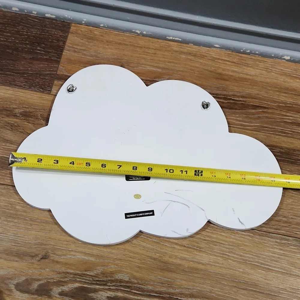White Wood Cloud Mirror